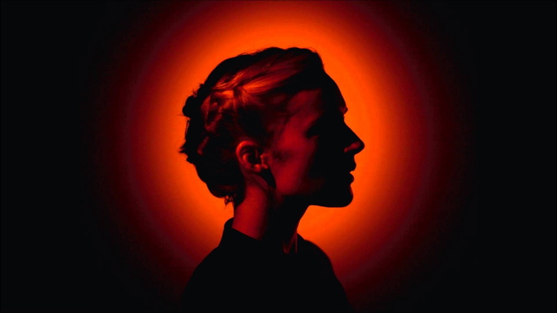 side view, adult, young adult, beautiful woman, women agnes obel musicians braids profile album covers, dark, one person, contemplation, close-up, illuminated
