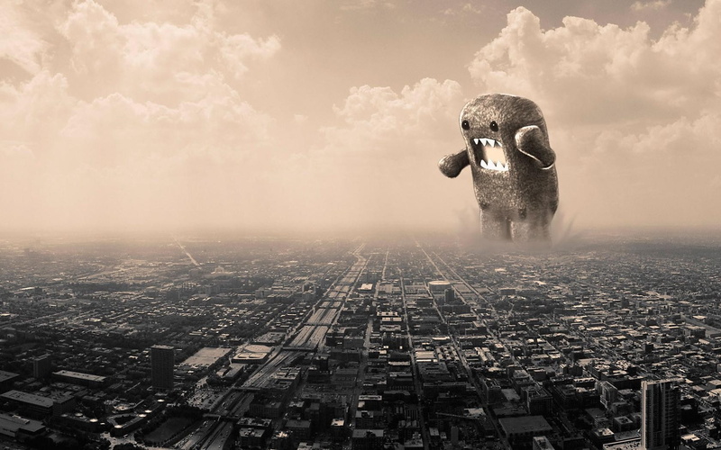 cityscape, digital composite, architecture, skyscraper, building exterior, copy space, nature, one person, technology, outdoors, sky, built structure, Chicago