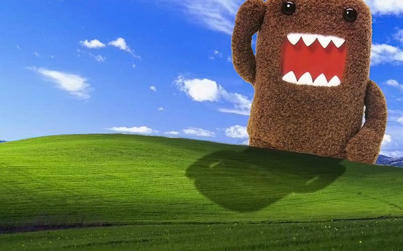 smiling, Microsoft Windows, blue, close-up, land, art and craft, artwork, grass, creativity, outdoors, nature, landscape, field, day, Microsoft, plant