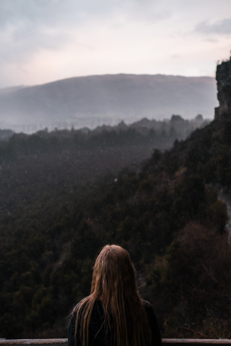 summer, 5K, woodland, females, silhouette, mountain, looking out, landscape, sunlight, one Person, mountain Peak, person, adult, tree, rear View, sunset