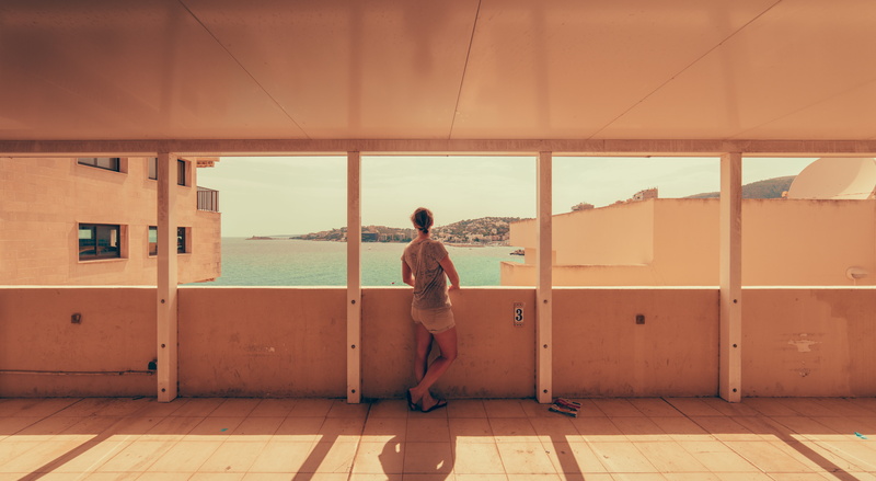 standing, architecture, nature, full length, built structure, child, empty, looking, home, rear view, offspring, childhood, daytime, young adult, building