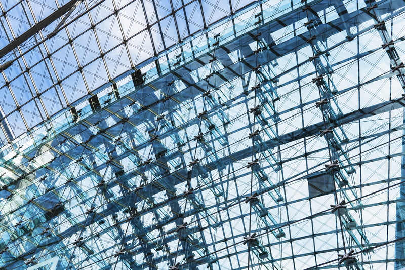 low angle view, window, design, futuristic, day, no people, iron, reflection, sky, silver colored, Abstract, metal, built Structure, Architecture, 5K