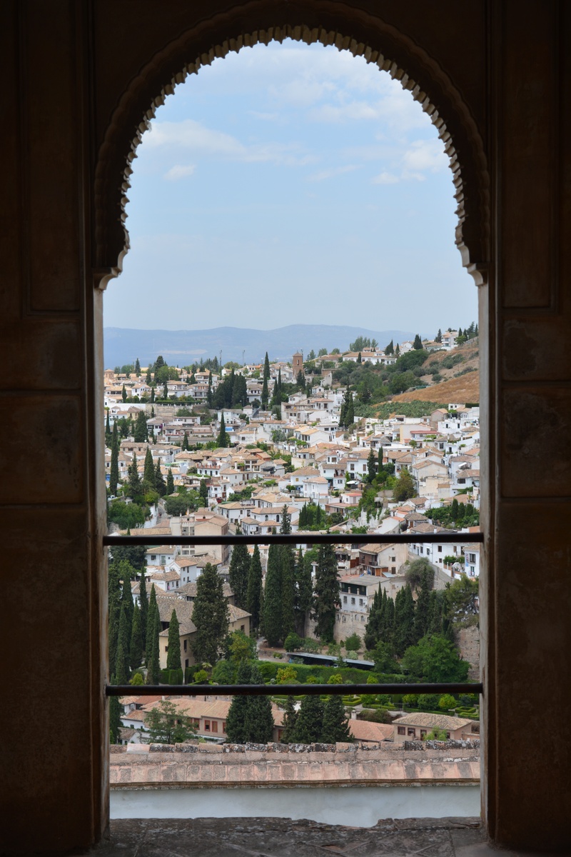 5K, archway, arch, spain, town castle, travel destinations, outdoors, tree, style, alhambra, world heritage, castle, moorish, sky, city, plant, building exterior