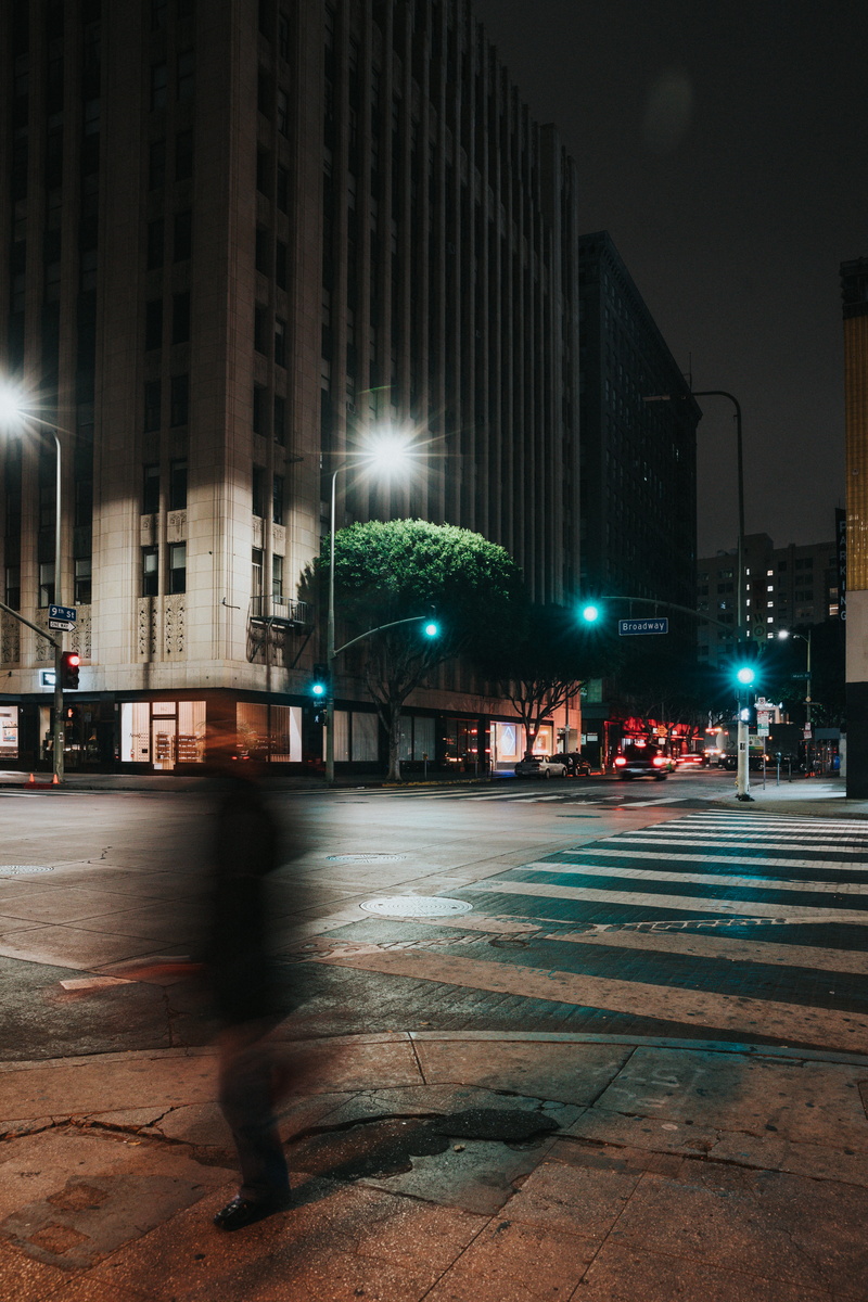 office building exterior, lane, gray, long exposure, transportation, light leak, building exterior, rise, motion, photo, 5K, city street, pedestrian, road