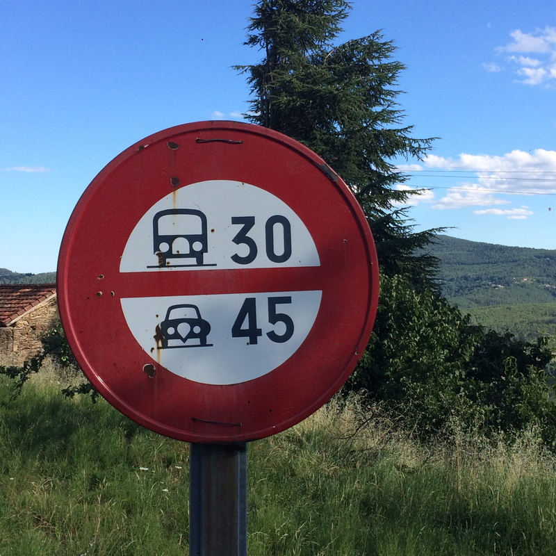 automobile, sign, nature, security, danger, slow down, vintage, road, 1080P, geometric shape, no people, village, outdoors, sky, tree, signalling, obstacle
