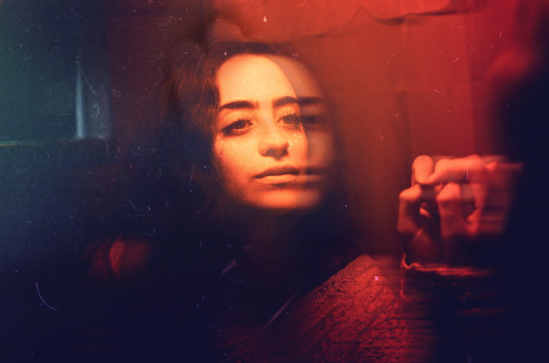 looking, teenager, analogic, young, glass - material, sadness, beauty, dark, mirror reflection, young women, one person, nose ring, rain, adult, human face