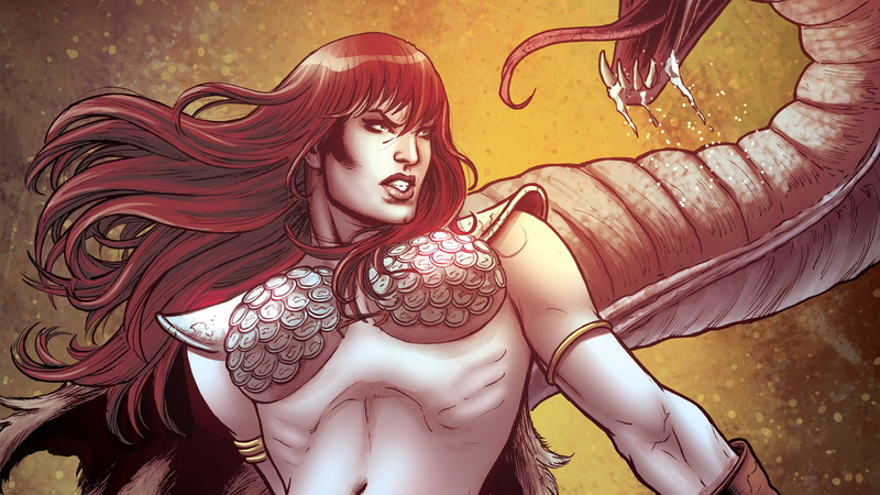 sonja, redhead, cartoon/comic, hd, 1080P, red
