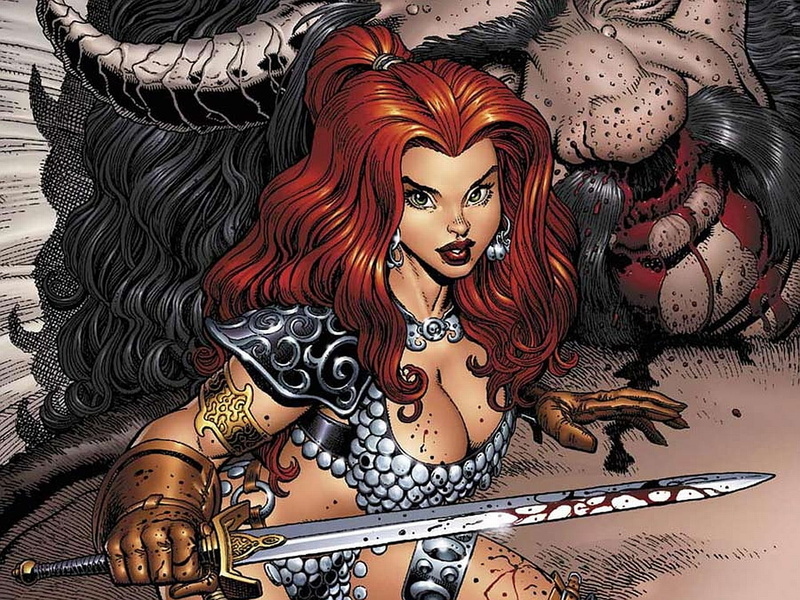sonja, 720P, hd, red, comics