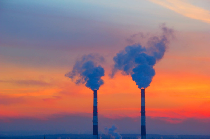 building exterior, structure, orange color, manufacturing, sky, cloud - sky, tube, air pollution, cooling tower, environmental issues, nature, pollution