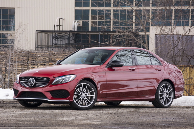 mercedes, amg, sedan, c450, 1080P, 2016, cars, benz, red