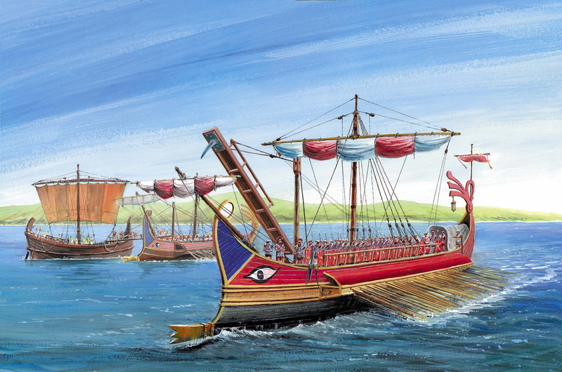 figure., number, levels, located, oars, combat, reached, trireme, 6 knots, type, served, bronze, three, speed, Empire, 2K, weapons, vehicle, Roman, Taran