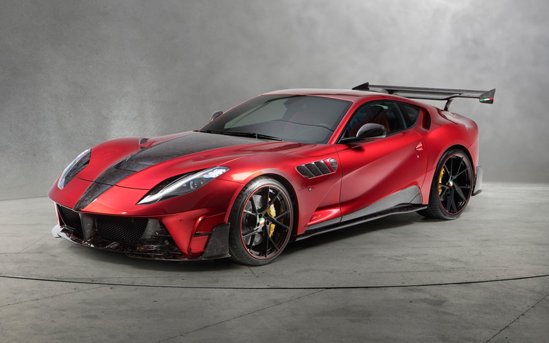 4K, ferrari, wheel, sports car, mansory, flooring, gray, luxury, day, retro styled, superfast, motor vehicle, nature, land vehicle, red, stallone, mode of transportation