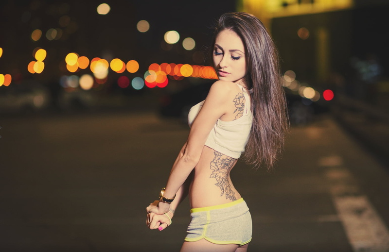 adult, beauty, one person, portrait, celebrities, alexey tsyganov, standing, model, tattoos, focus on foreground, long hair, lifestyles, women, girls, three quarter length