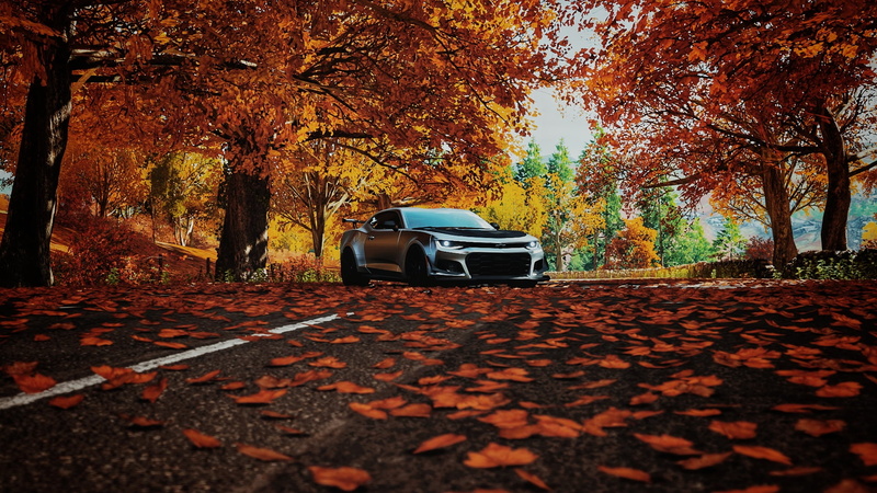 Forza Horizon 4, Chevy, video games, Camaro, 1080P, chevrolet camaro zl1 1le, car, fall