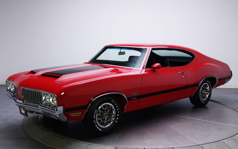 1080P, land vehicle, red, coupe, vehicle, convertible, day, red cars, indoors, sports car, transportation, oldsmobile 442, iroc, mode of transportation