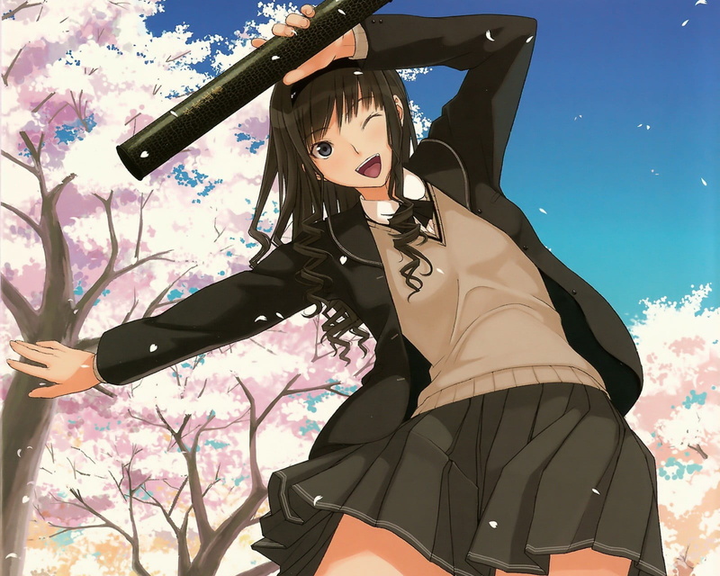 Amagami SS, sunglasses, 720P, anime girls, young women, adult, women, fashion, lifestyles, beauty, front view, looking at camera, young adult, beautiful woman