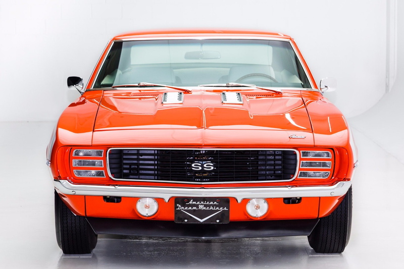 rs-ss, cars, camaro, chevrolet, 396, 1969, orange, convertible, 1080P