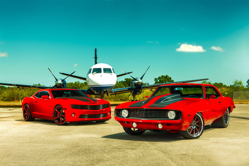 1080P, SS Customs, 1969, 2011, two, day, land vehicle, Red, transportation, copy space, sunlight, stationary, Tuning, cars, Camaro, car, shadow, Heat