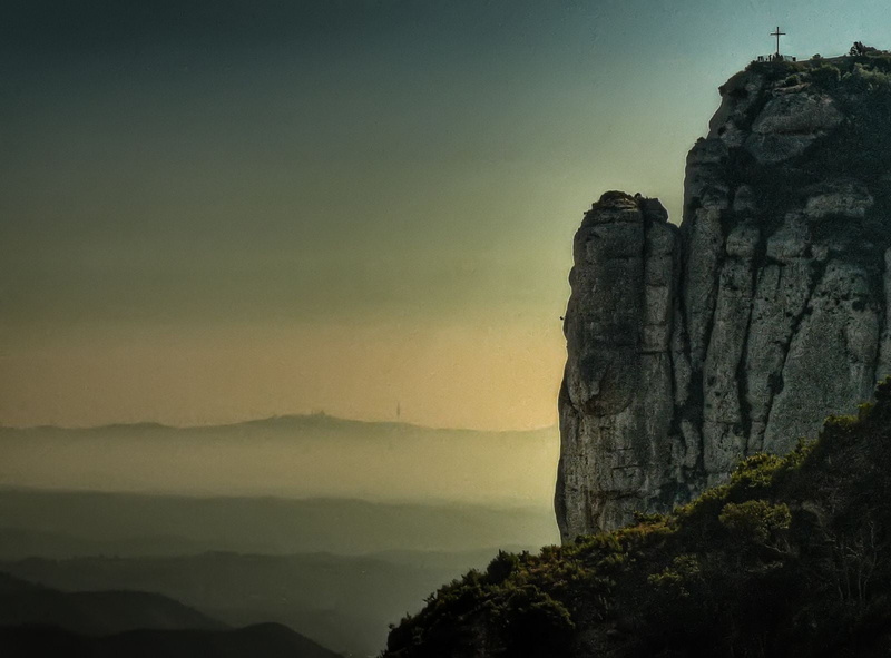 rock - Object, catalunya, golden hour, background, hour, landscape, mountain, outdoors, Montserrat, mountain Peak, golden, cliff, 720P, scenics, sky, hdr