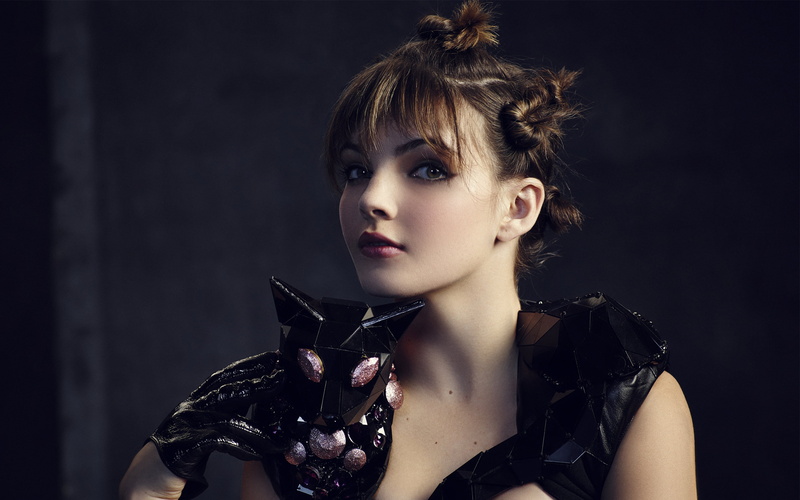 make-up, adult, Camren, dark, beauty, Bicondova, looking at camera, black background, headshot, indoors, hairstyle, women, one person, 2K, young adult