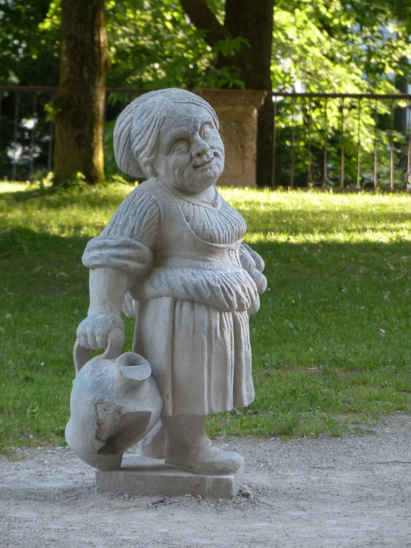 craft, park - man made space, sculpture, angel, salzburg, figure, dwarf, human representation, outdoors, stone statue, stone, field, nature, statue, art and craft