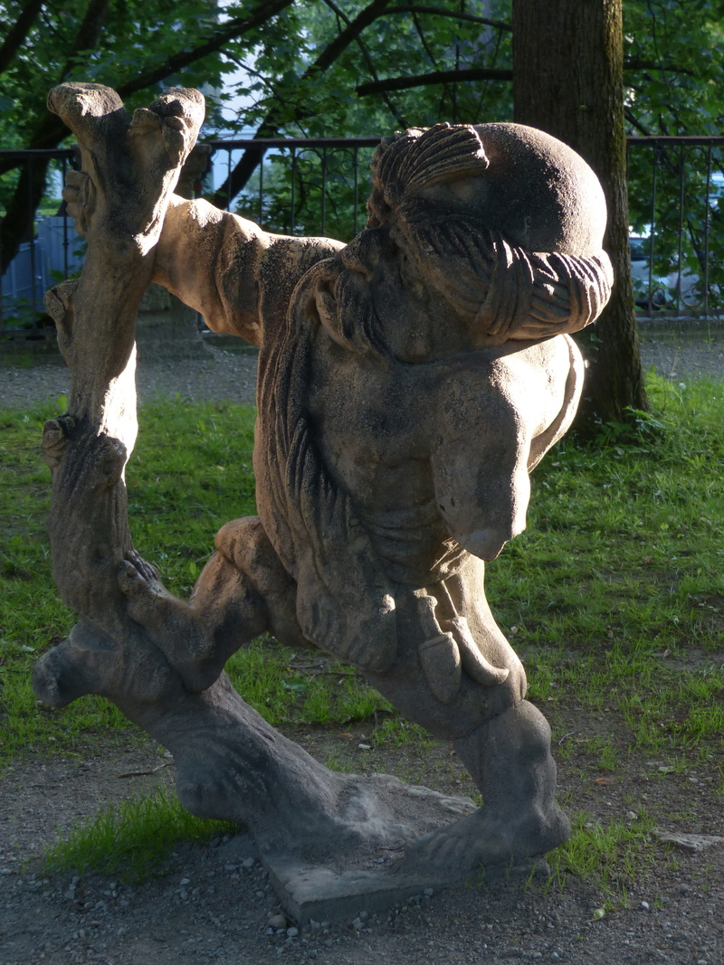 Globe, Figure, tree, Gnome, statue, one animal, salzburg, Sculpture, 4K, mammal, baroque, animal wildlife, art and craft, representation, grass, sunlight