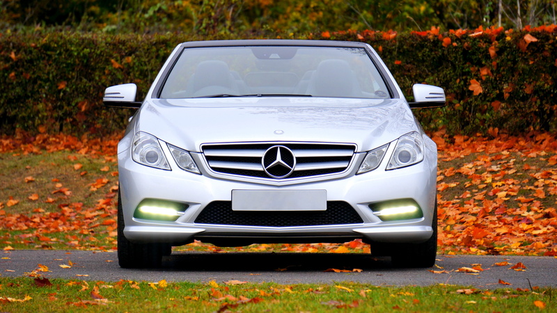 4K, convertible, motor, chrome, branch, automotive, change, colorful, autumn leaves, glass, front, bumper, front view, elegance, luxury, season, motor vehicle