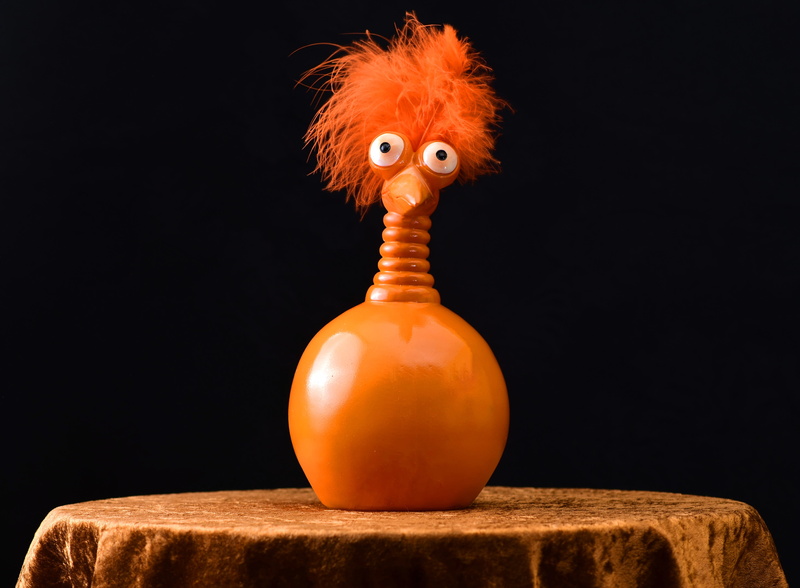vegetable, food, deco, fun, halloween, weird bird, studio shot, decoration, orange, feather, healthy eating, craft, orange color, figure, wood - material