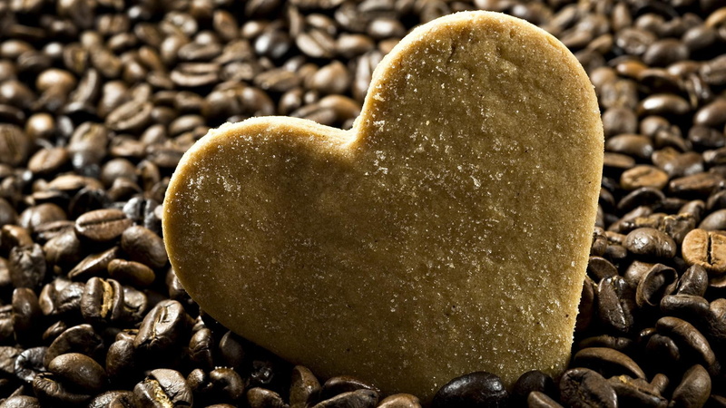 coffee, heart, cereal, hd, gray, 3d and abstract, 1080P, stone, time, pleasure, full, beans