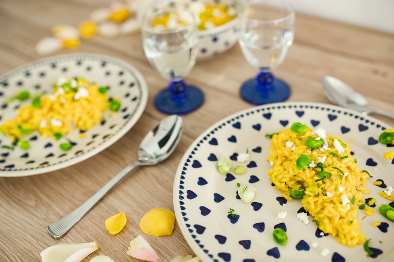 bean, food And Drink, yellow, drinking glass, dish, hearts, blue, plate, kitchen utensil, design, gourmet, romantic, household equipment, Risotto, lovely