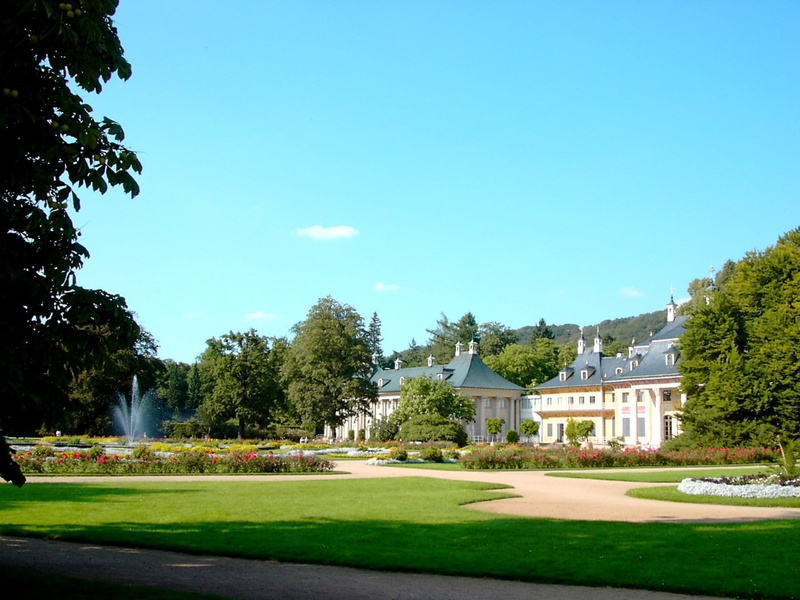 plant, green color, luxury, grass, day, castle, blue, nature, sunlight, tree, dresden, no people, building exterior, residential district, architecture