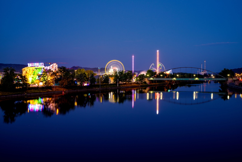 arts culture and entertainment, 5K, dusk, wasen, ferris wheel, frühlingsfest, feast, sky, built structure, nature, architecture, no people, night, feast of pleasure