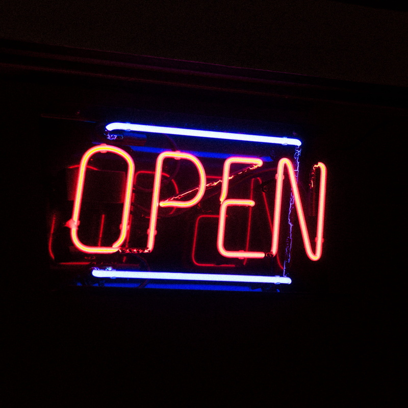 store, blue, indoors, neon sign, sign, red, consumerism, text, 2K, neon, canada, communication, ottawa, convenience, western script, night, neon light
