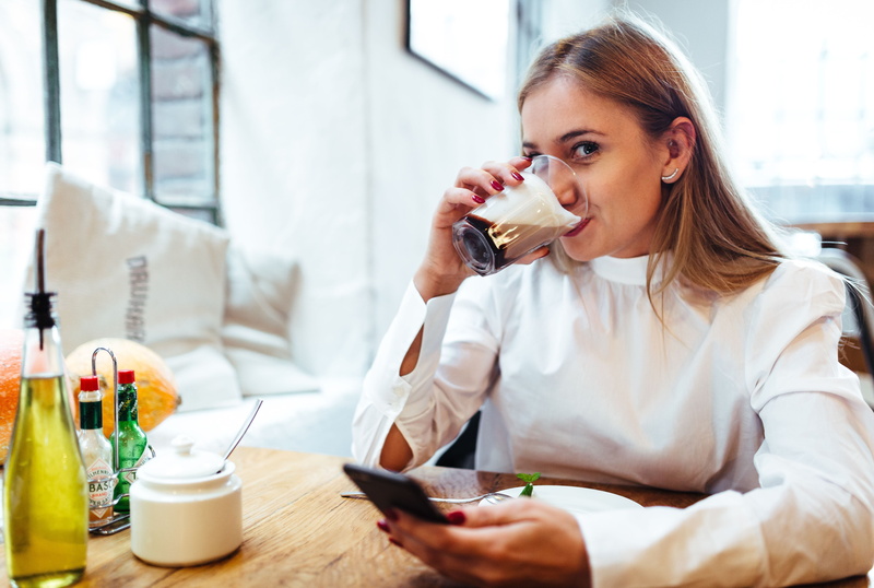 food And Drink, women, adults Only, relaxation, technology, woman, caucasian Ethnicity, one Person, color Image, home Interior, mature adult, adult, enjoyment