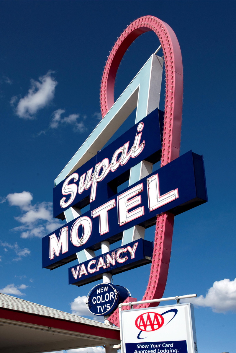 america, advertisement, low angle view, communication, arts culture and entertainment, advertising sign, 4K, usa, sky, logo, nature, arizona, western script