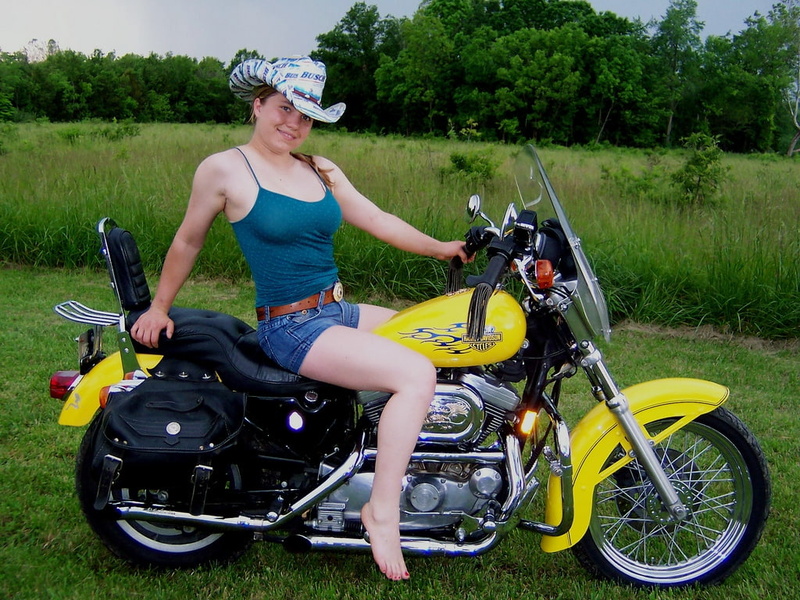 cowgirl, Chopper, art, harley, 480P, Motorcycles, harley davidson, hd, bike, davidson