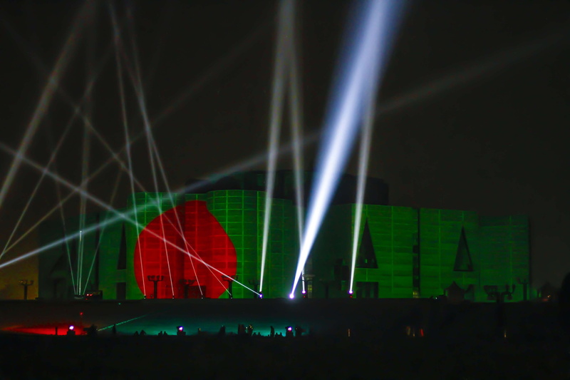 night, laser, performance, national parliament house, event, light, 4K, stage - performance space, architecture, green color, lighting equipment, popular music concert