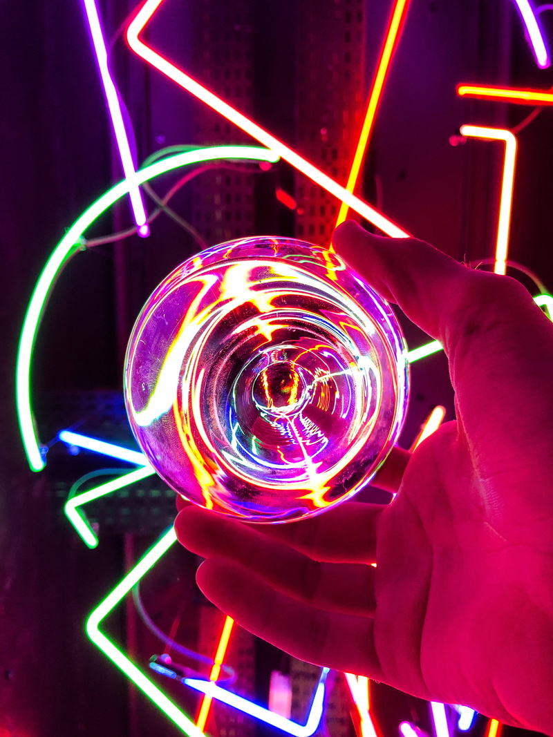 hand, clubbing, 34 allée de la robertsau, sphere, entertainment club, glowing, one person, night, strasbourg, nightlife, party - social event, human body part