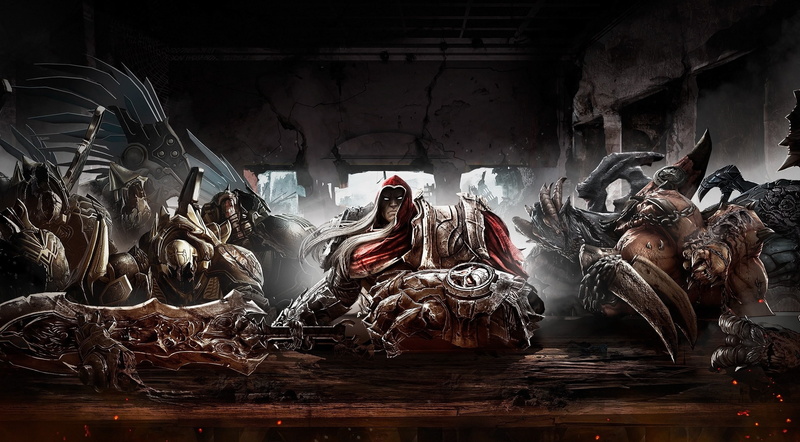 female likeness, human representation, architecture, ceiling, 2K, representation, belief, warrior, religion, game, Darksiders, Games, Hell, male likeness