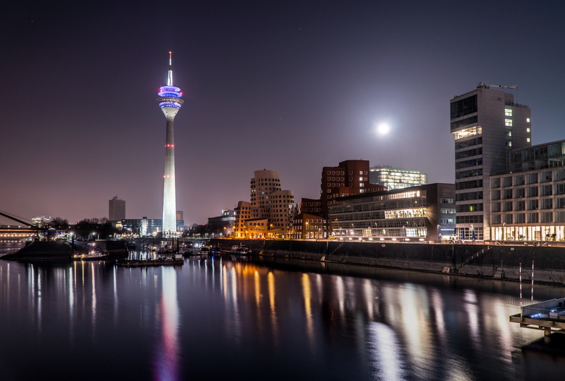 radio tower, outdoors, facade, travel, media harbour, no people, tv tower, transmission tower, office building exterior, city, 5K, travel destinations