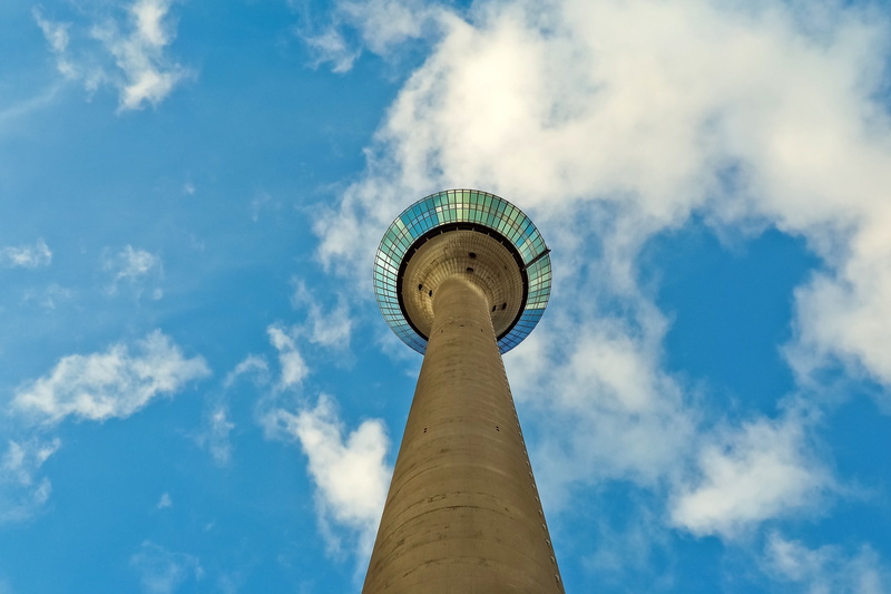 4K, landmark, cloud - sky, built structure, travel destinations, tall - high, city, sky, glass, low angle view, urban, concrete, travel, tower, day, structures