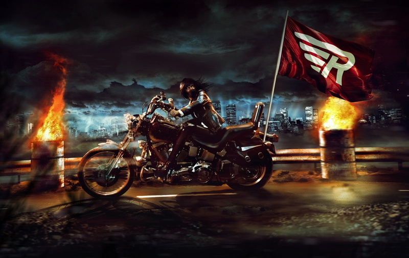 vehicles, brunette, light, females, women, cities, scapes, sky, 720P, chase, situation, motorbikes, asian, action, manipulation, clouds, roads, spooky