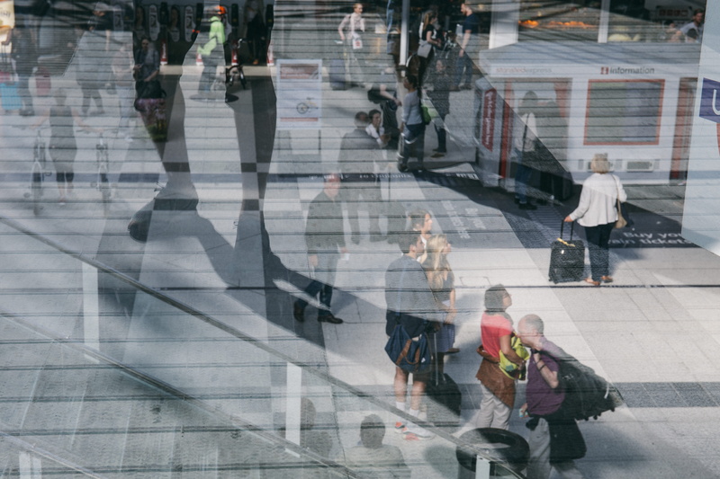 united kingdom, full length, walking, street photography, conceptual, art, subway, adult, city life, reflection, group of people, large group of people