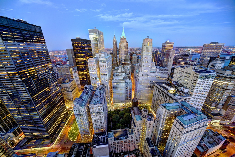 lower, evening, chase, city, 4K, Buildings, landscapes, houses, lights, district, financial