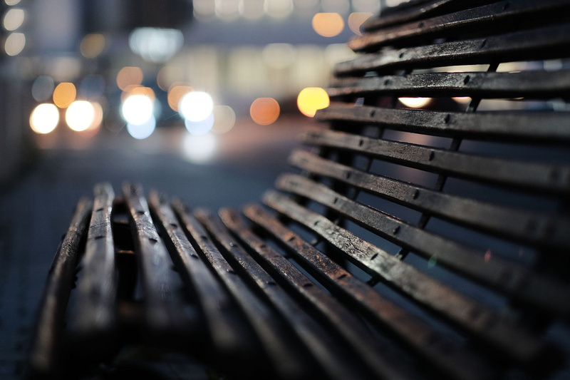 equipment, bench, heat - temperature, wooden, technology, brown, bokeh, dof, control, light, night, city, audio equipment, close-up, metal, fuel and power generation