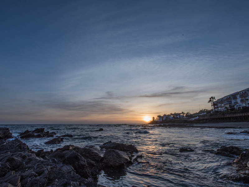 architecture, 4K, horizon over water, costa del sol, no people, sea, stillness, malaga, andalusia, beauty in nature, beach hype, calahonda, blue, waves