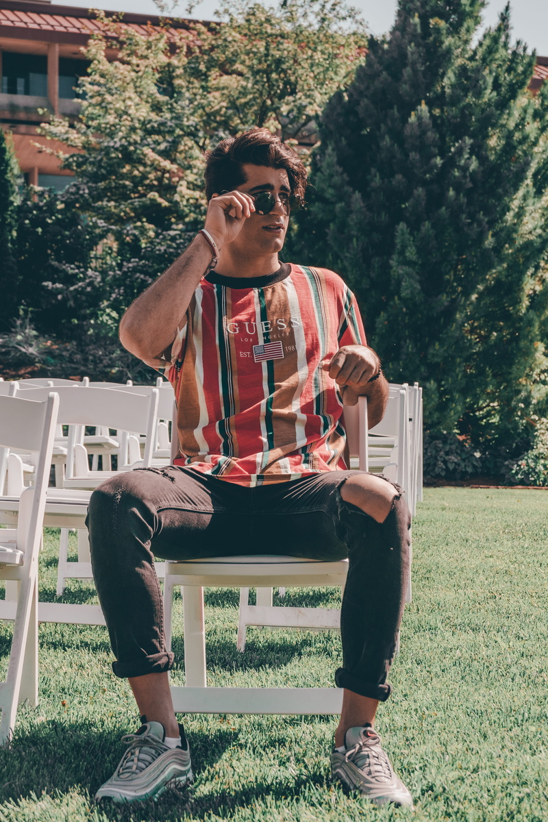 portrait, nature, front view, sunglasses, food and drink, clothing, young adult, coast, outdoors, designer, guess, fashion, urban, leisure activity, young men