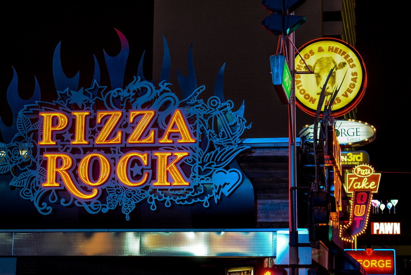 restaurant, motel, hotel, night, office, street, road, bar, market, vacancy, 720P, food, casino, neon, lights, color, cities