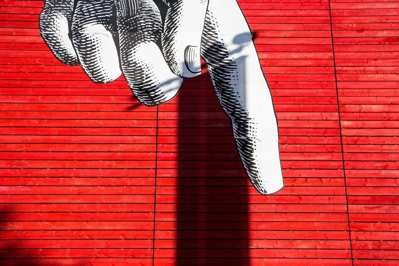 Wide angle, wall - building feature, wall, art, human hand, protective glove, angle, Southbank, outdoors, close-up, shot, day, metal, one person, lifestyles