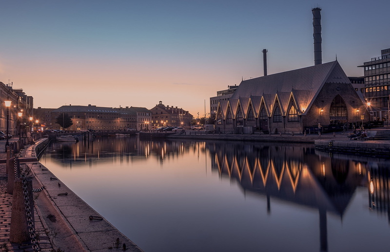 the city, Gothenburg, Sweden, 1080P, the evening